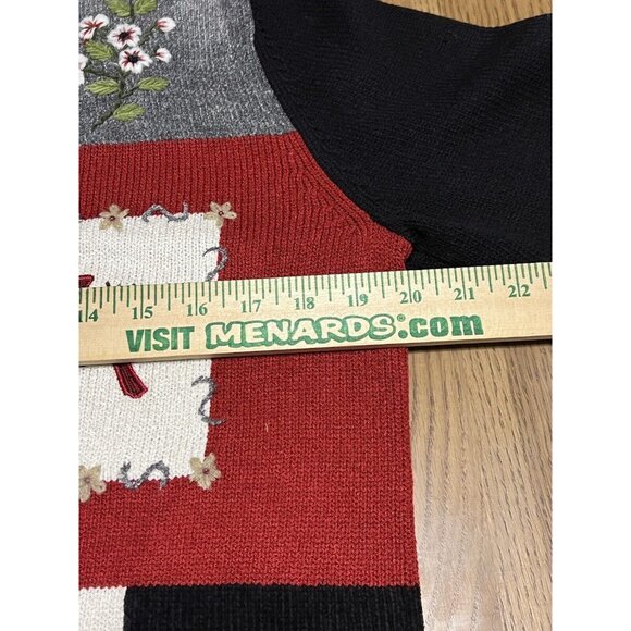 Alfred‎ Dunner Cardinals Embroidered Christmas Sweater Size Petite Birds Holiday - Picture 7 of 11